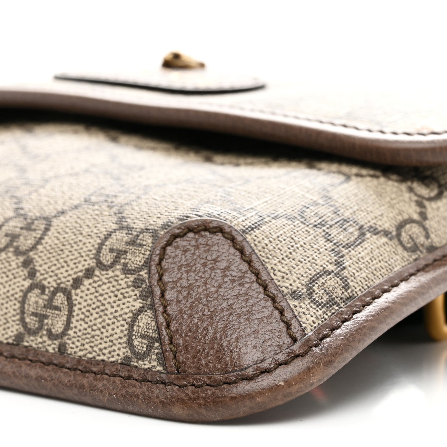 GG Supreme Monogram Neo Vintage Web Belt Bag Brown