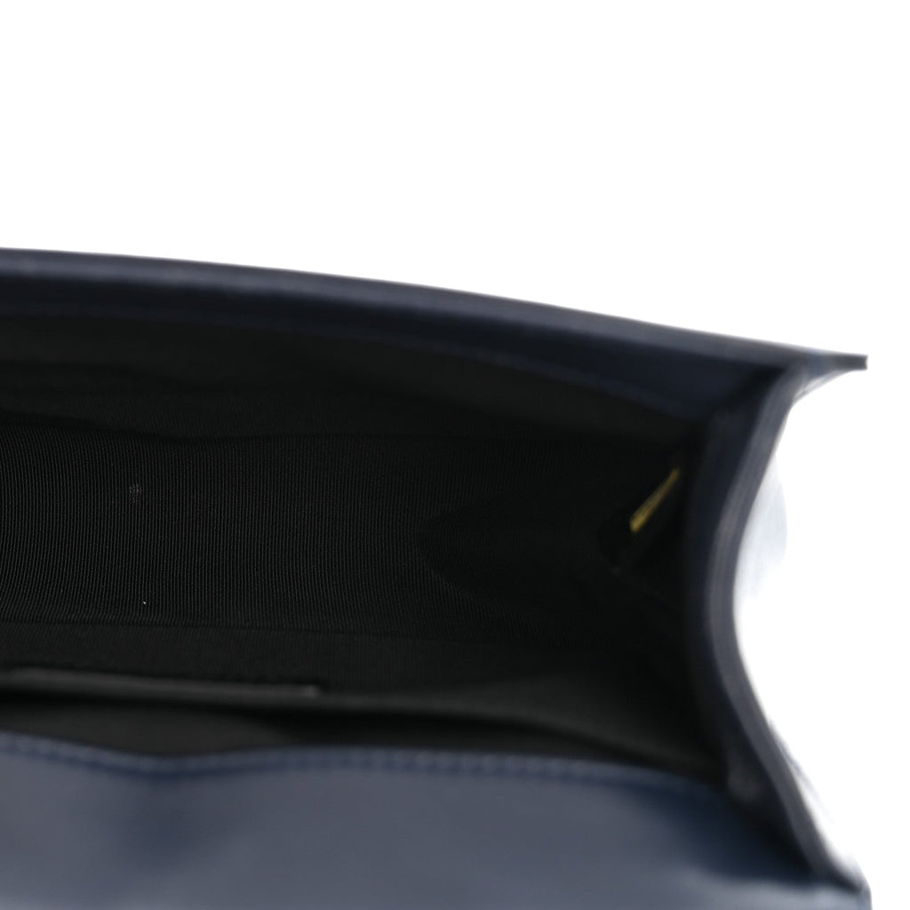 Faded Calfskin Quilted Small Studded Boy Flap Navy