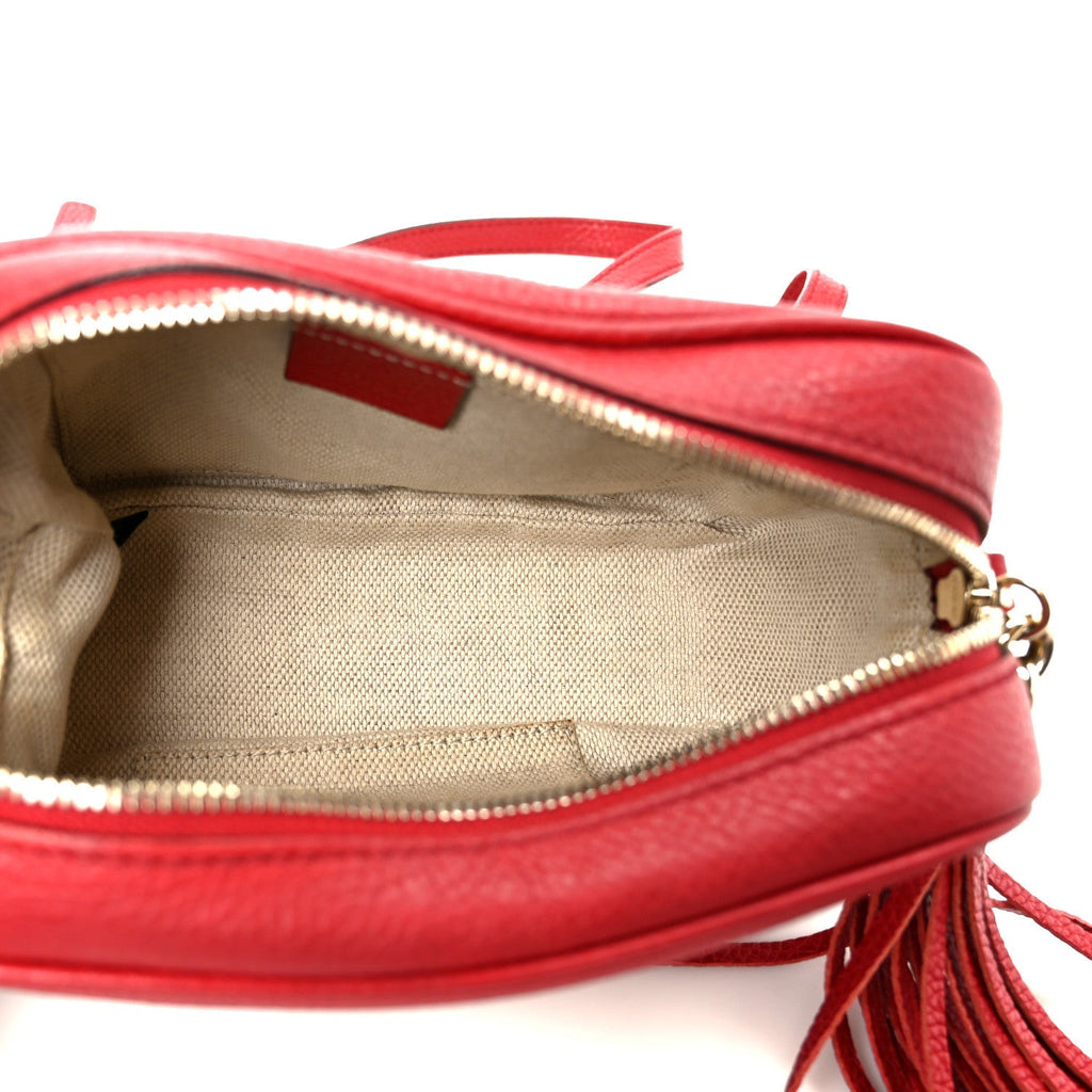 Pebbled Calfskin Small Soho Disco Bag Tabasco Red