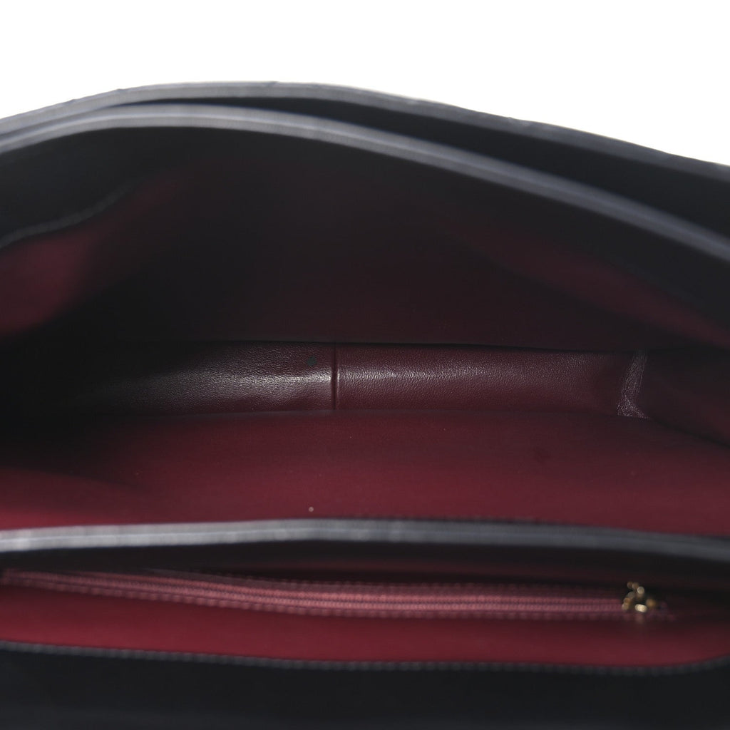 Lambskin Quilted Large Trendy CC Dual Handle Flap Bag Black