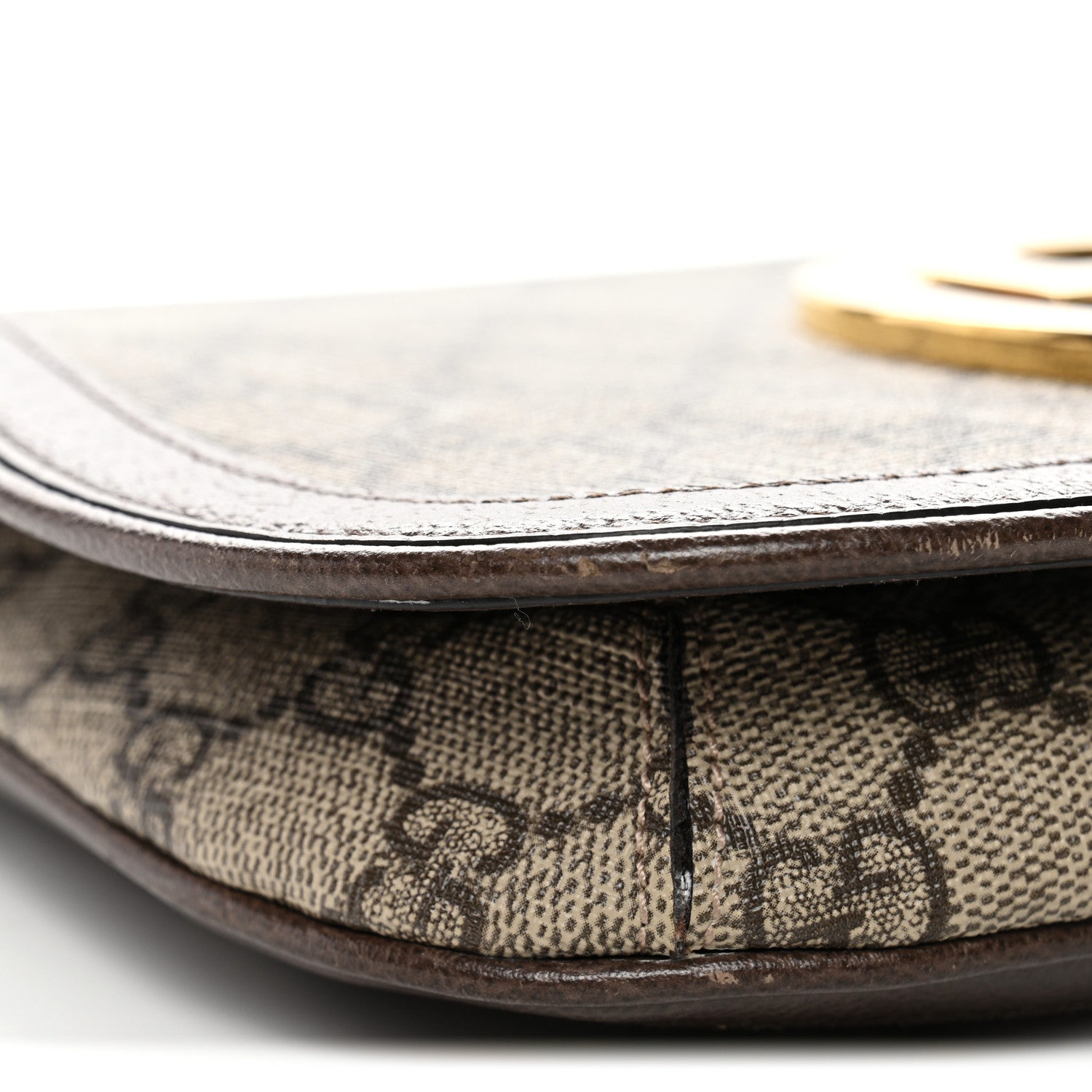 GG Supreme Monogram Textured Dollar Calfskin Blondie Chain Shoulder Flap Bag Beige Ebony New Acero