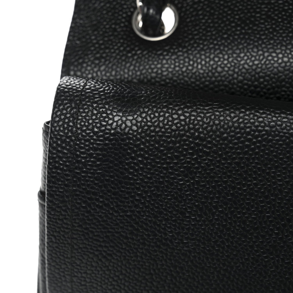 Caviar Quilted Jumbo Double Flap Black