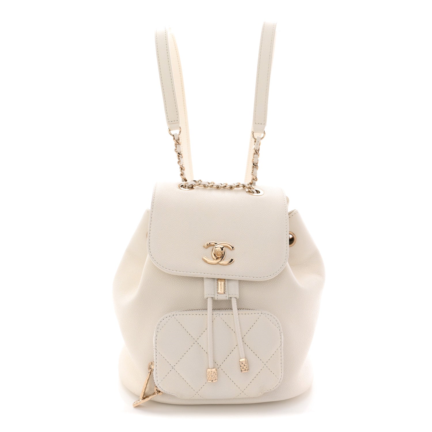 Caviar Quilted Mini Business Affinity Backpack White