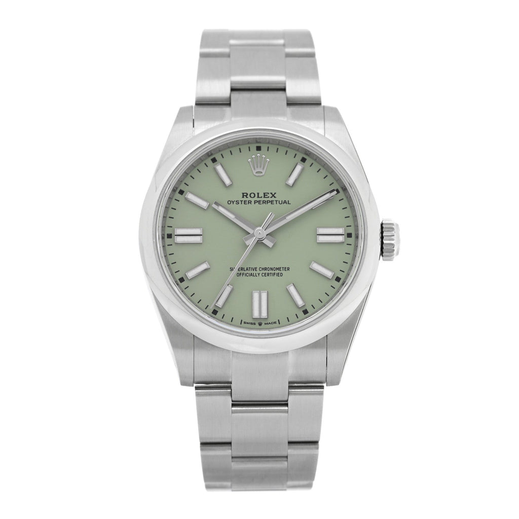 Stainless Steel 41mm Oyster Perpetual Watch Pistachio 134300