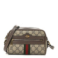 GG Supreme Monogram Web Mini Ophidia Shoulder Bag Brown