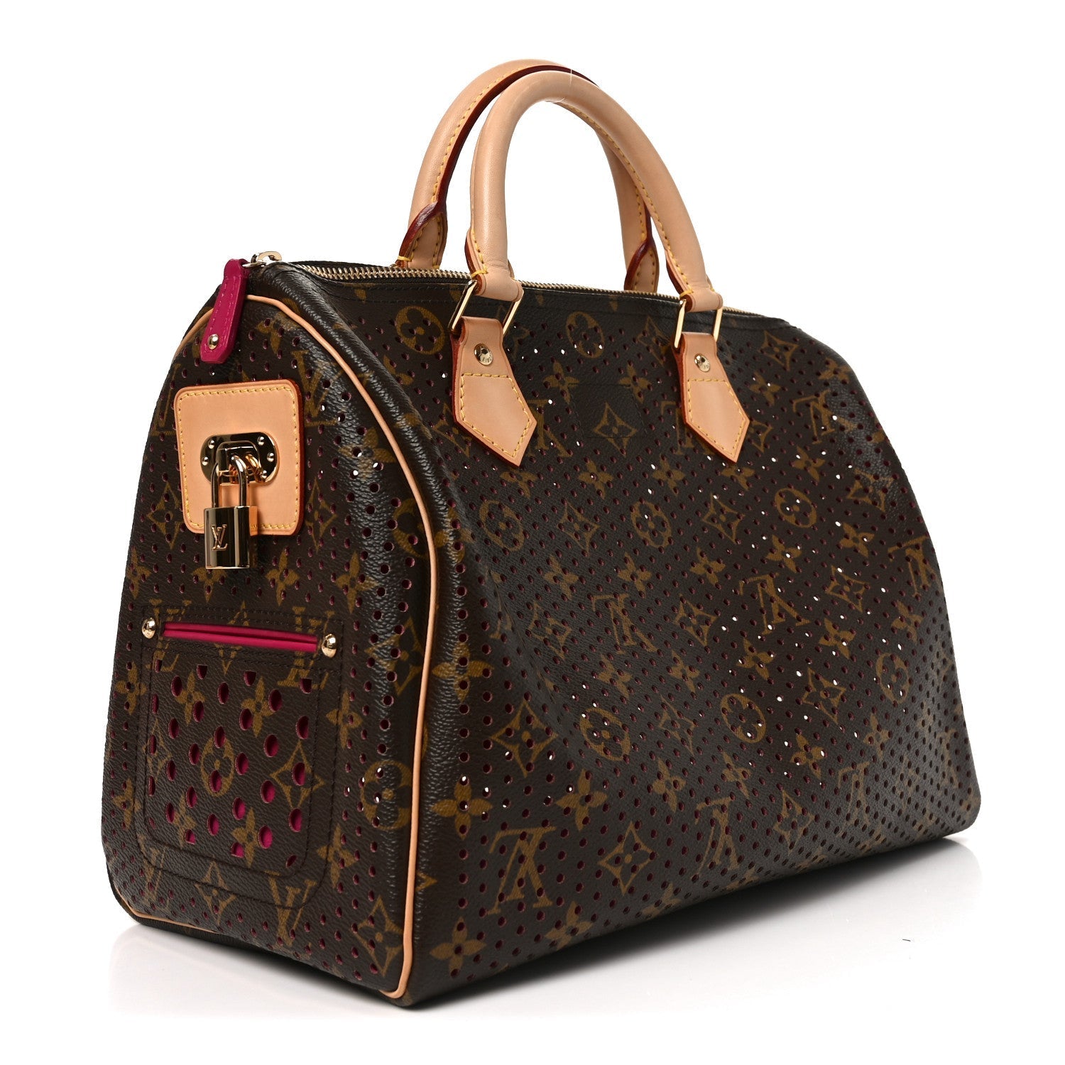 Monogram Perforated Speedy 30 Fuchsia