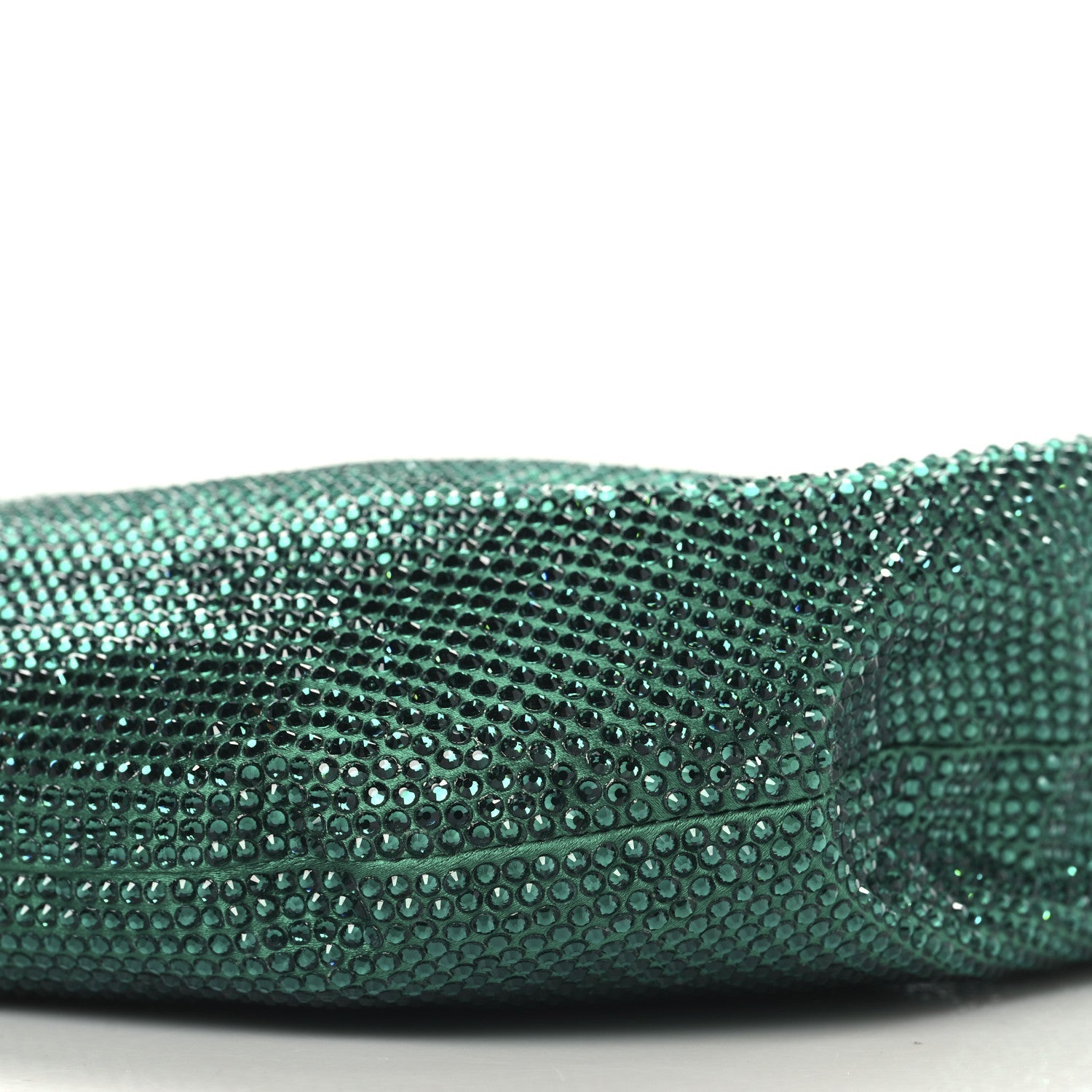 Crystal Embellished Satin Mini Hotfix Jodie Emerald