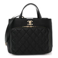 Caviar Quilted Small Business Affinity Shopping Bag Black