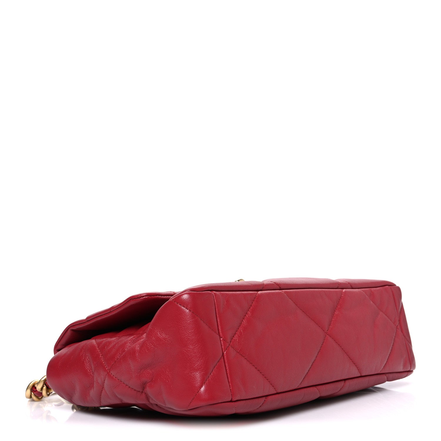 Goatskin Quilted Large Chanel 19 Flap Red