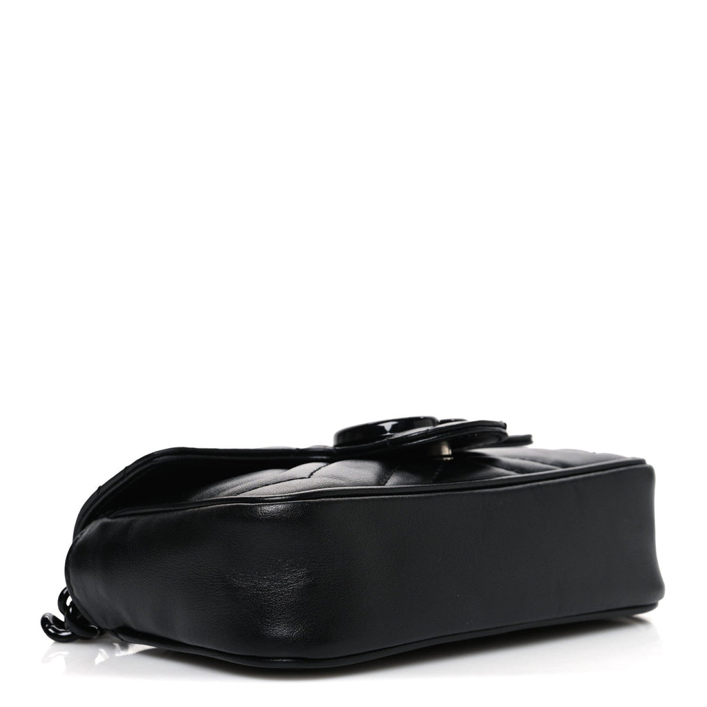 Calfskin Matelasse Monochrome GG Marmont Chain Belt Bag Black