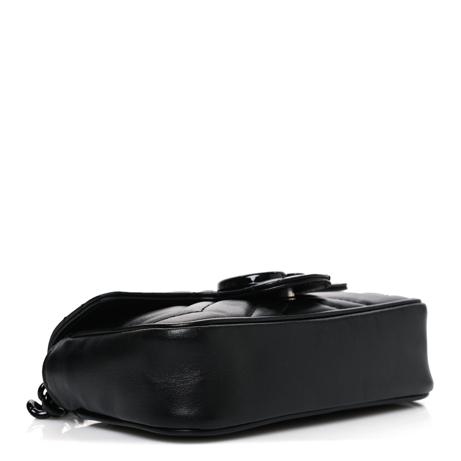 Calfskin Matelasse Monochrome GG Marmont Chain Belt Bag Black
