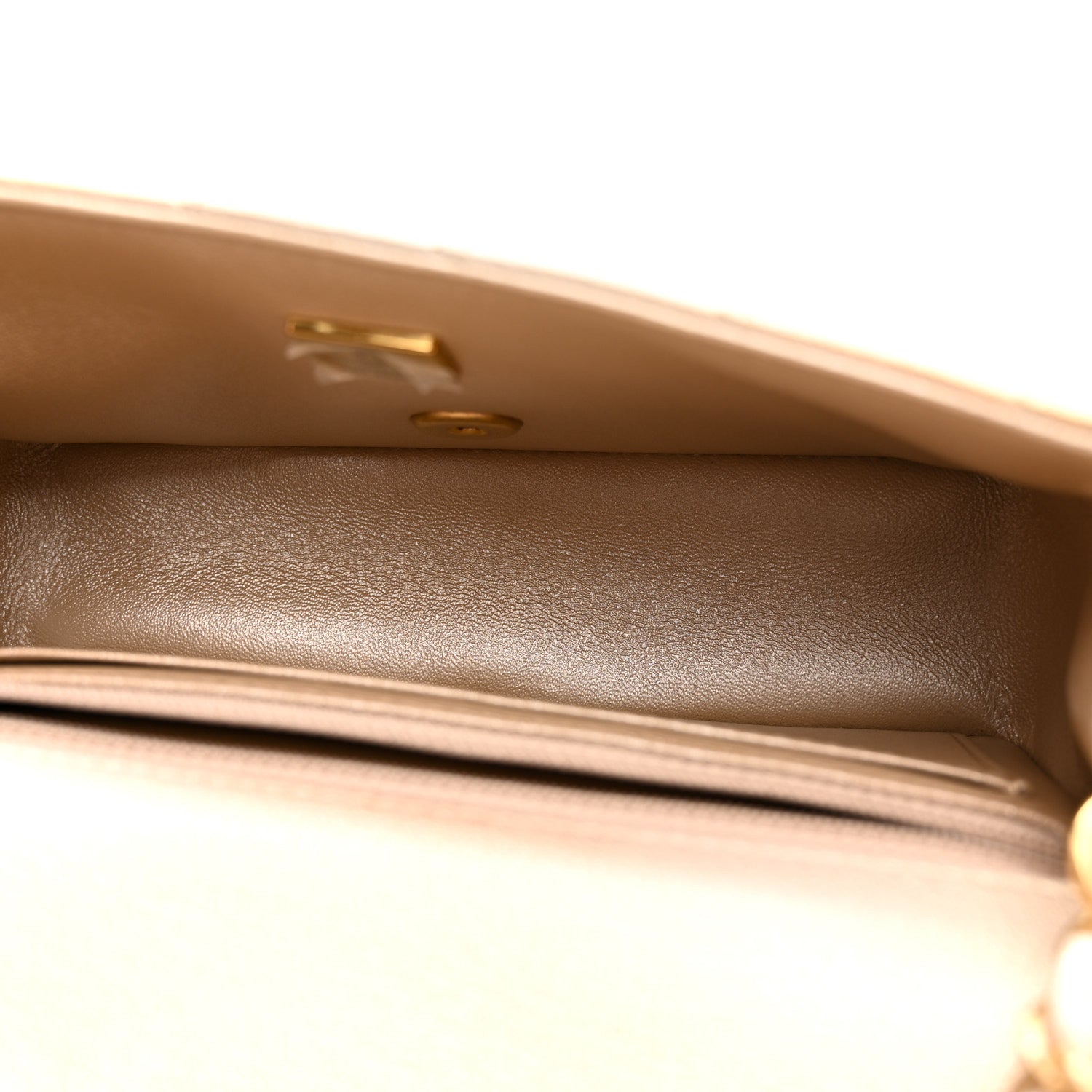 Metallic Goatskin Quilted Mini Rectangular Flap Gold