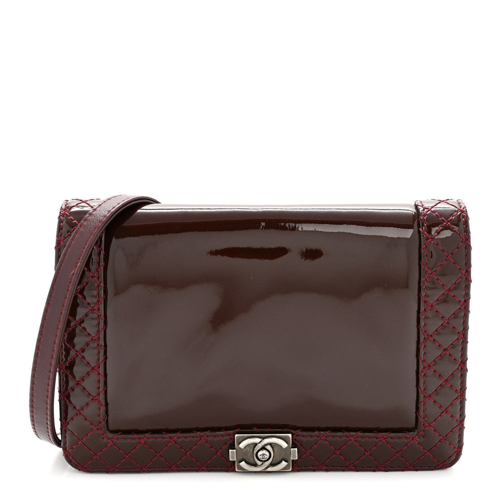 Patent Small Boy Reverso Flap Burgundy