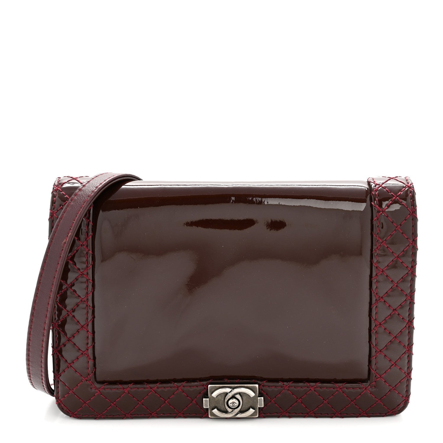 Patent Small Boy Reverso Flap Burgundy