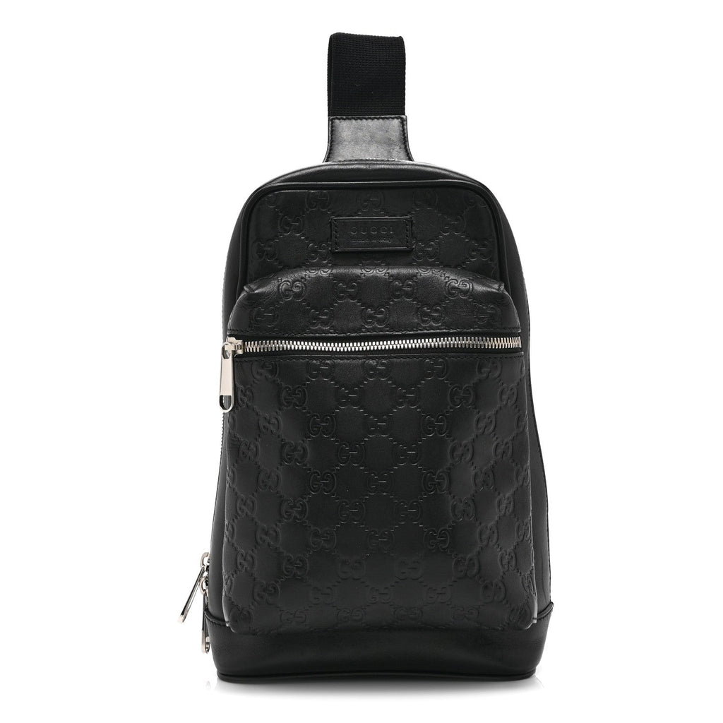 Guccissima Sling Backpack Black