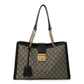 GG Supreme Monogram Medium Padlock Tote Black