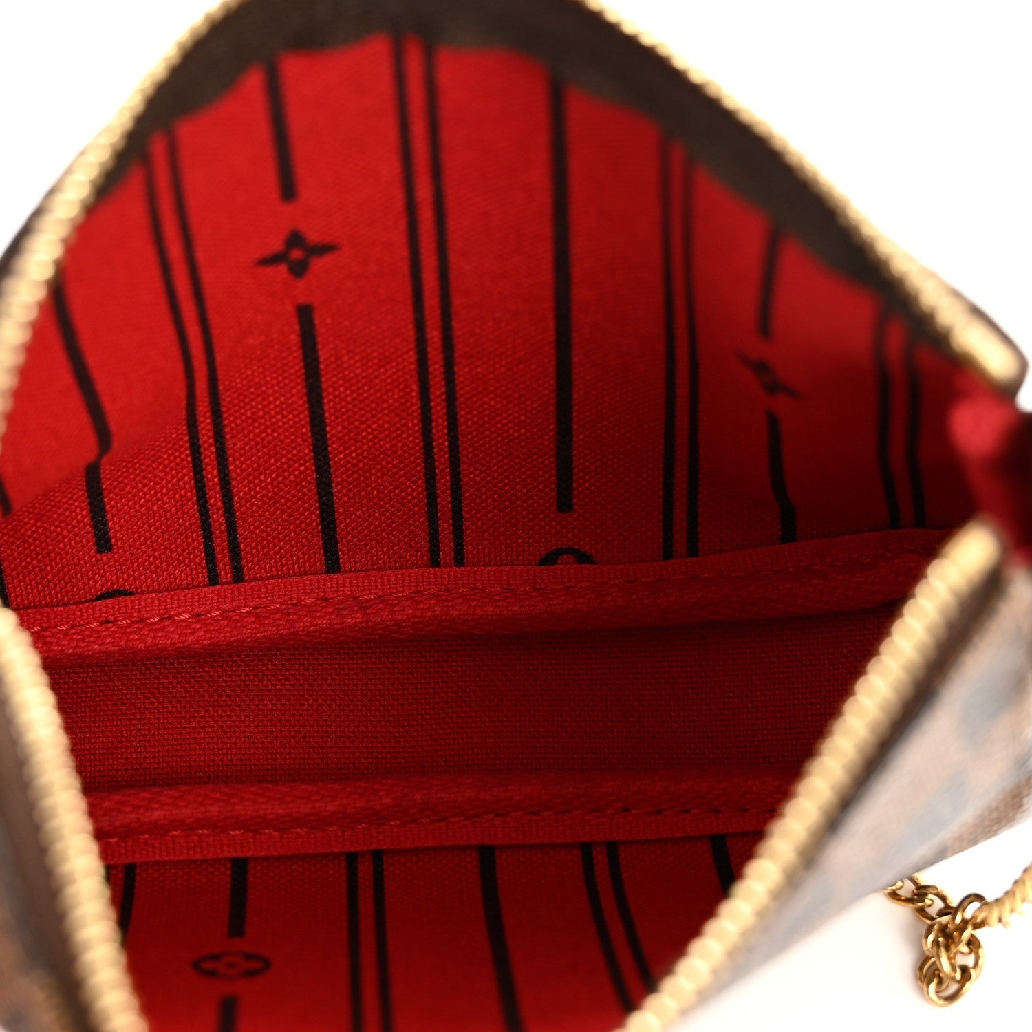 Damier Ebene Complice Trunks and Bags Mini Pochette Accessories Red