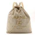 Canvas Large Deauville Backpack Light Beige