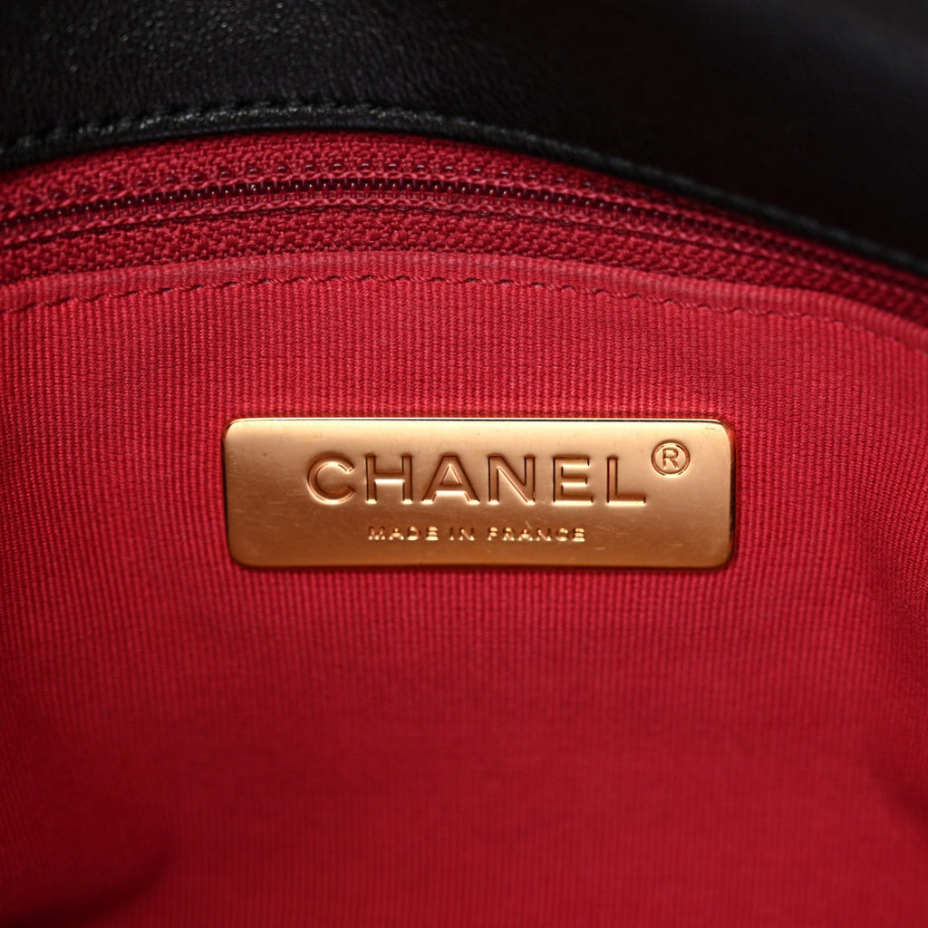 Goatskin Quilted Large Chanel 19 Flap Black