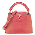 Metallic Lizard Capucines Mini Fuchsia Gold