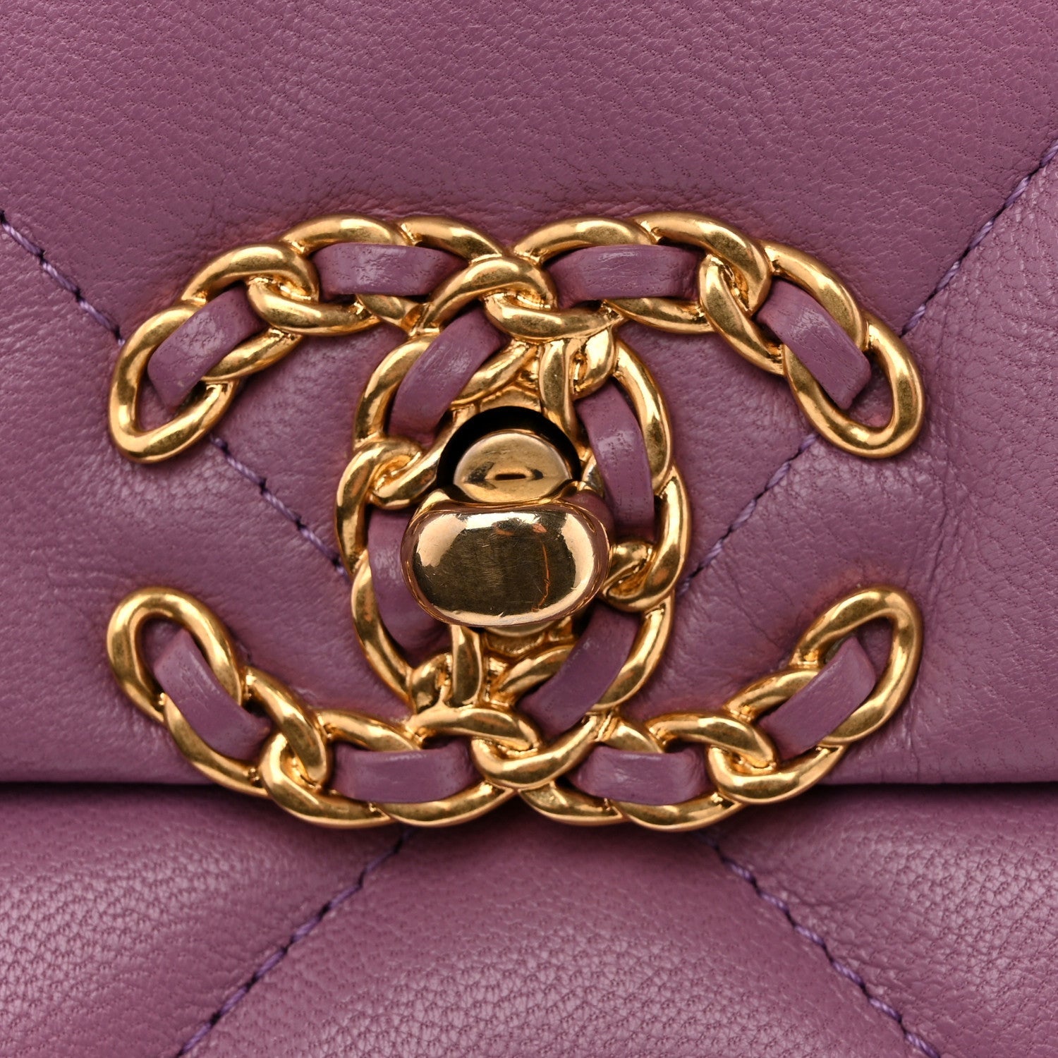Goatskin Quilted Medium Chanel 19 Flap Purple