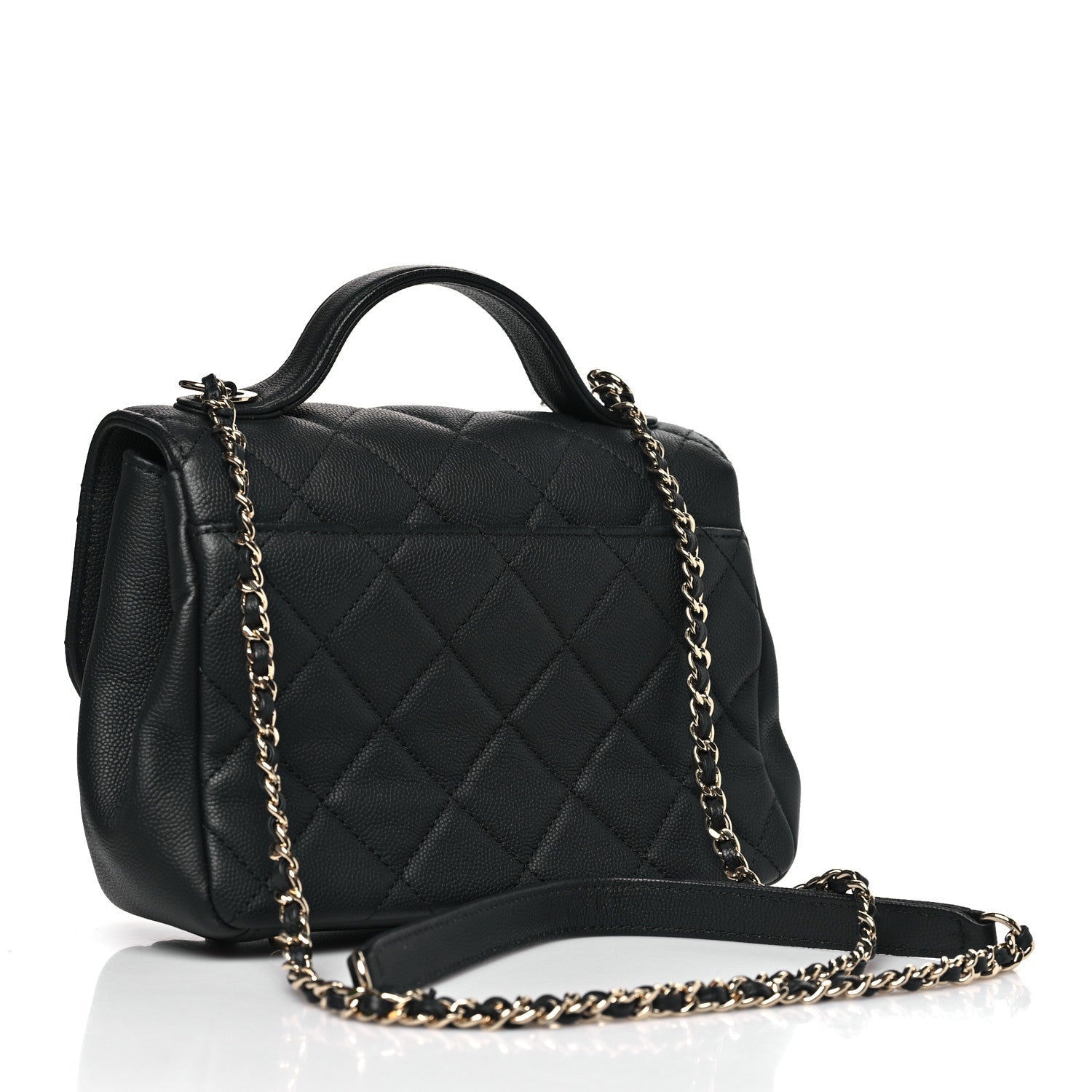 Caviar Quilted Small Business Affinity Flap Black