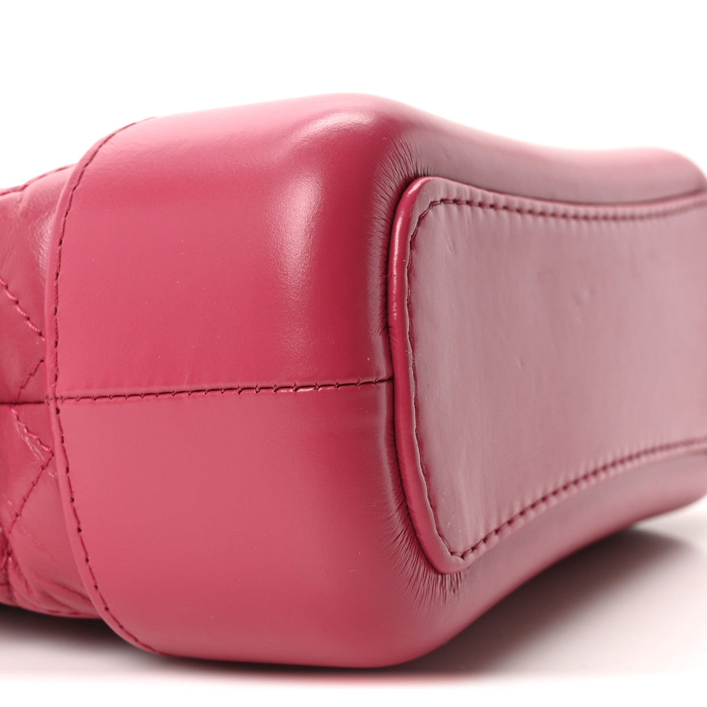 Aged Calfskin Quilted Small Gabrielle Hobo Fuchsia