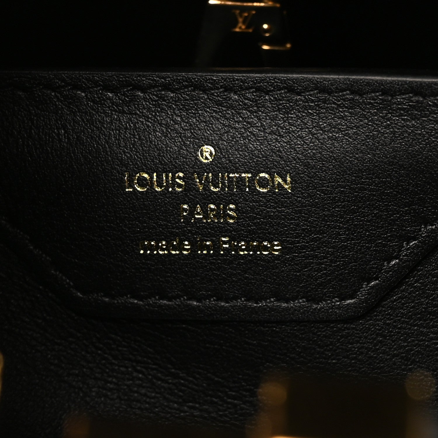 Lambskin Quilted Flower Capucines PM Black