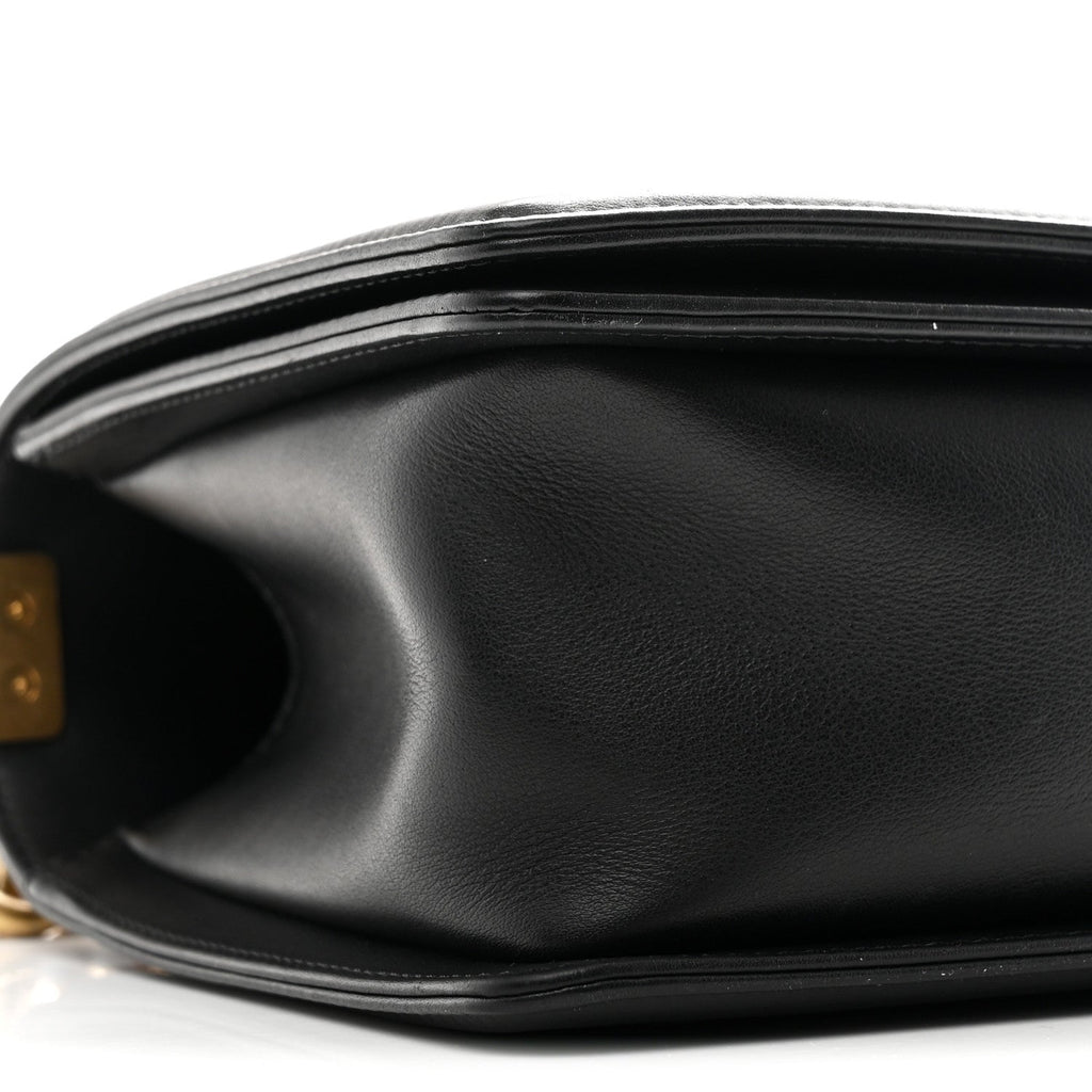 Lambskin Quilted Medium Boy Flap Black