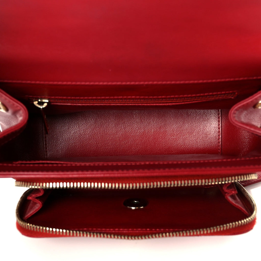 Caviar Quilted Small Business Affinity Flap Red