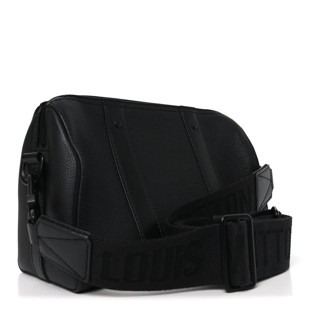 Grained Calfskin Aerogram City Keepall Black