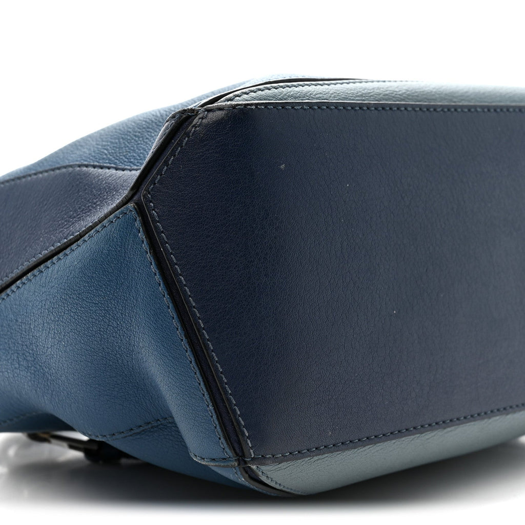 Calfskin Medium Puzzle Bag Marine Stone Steel Blue