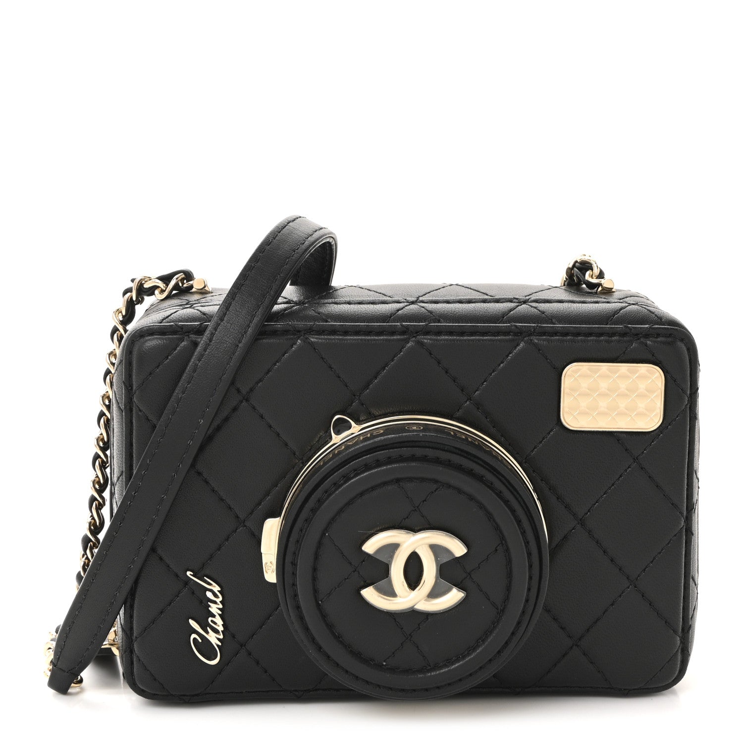 Lambskin Quilted Coco Click Bag Black