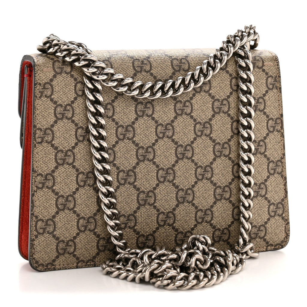 GG Supreme Monogram Mini Dionysus Shoulder Bag Hibiscus Red