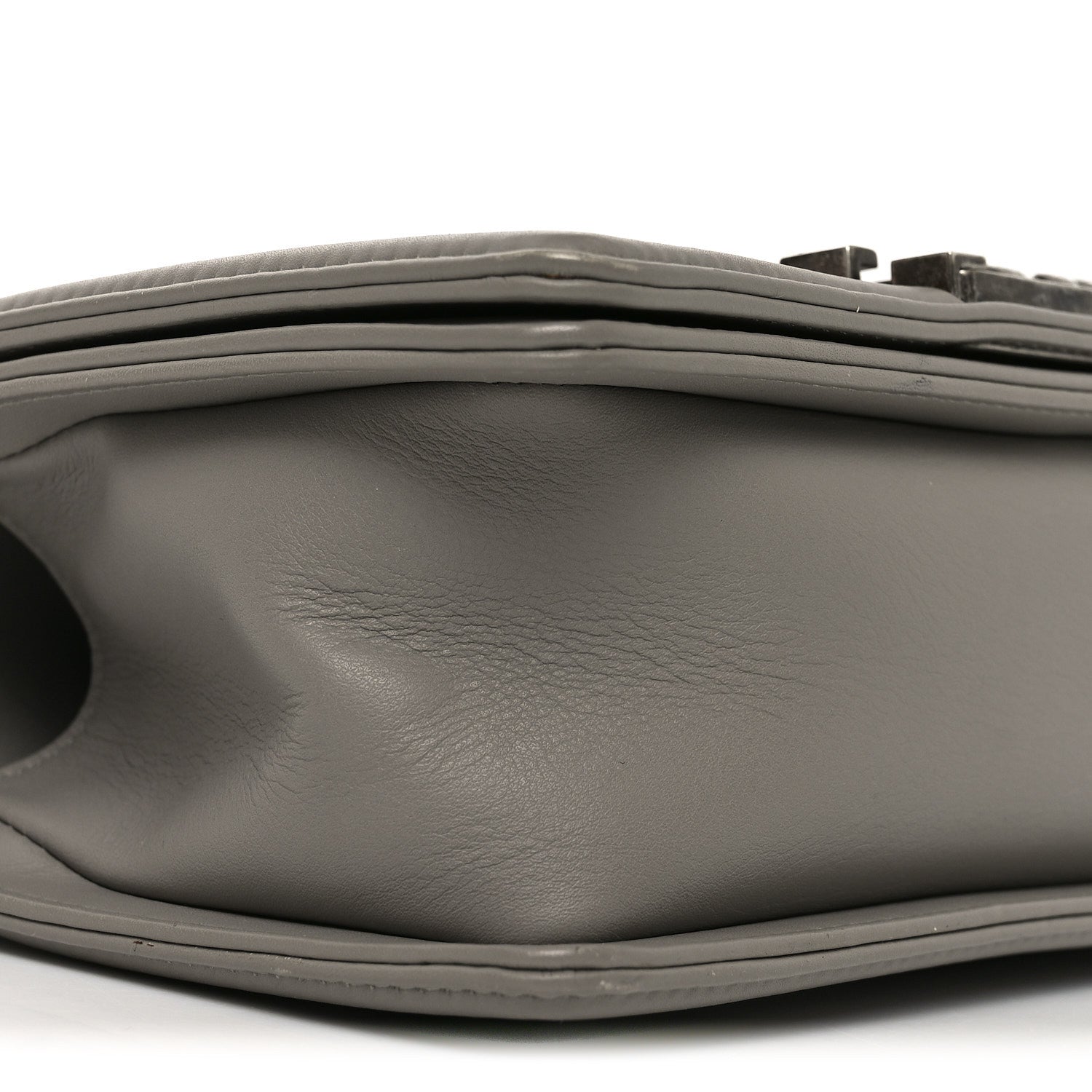 Calfskin Quilted Small Boy Flap Grey