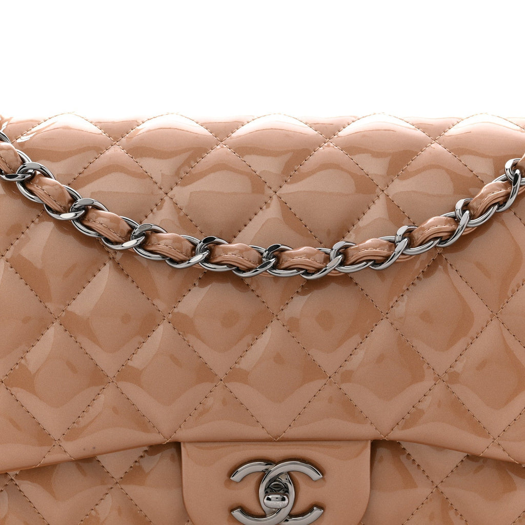 Patent Quilted Jumbo Double Flap Light Brown