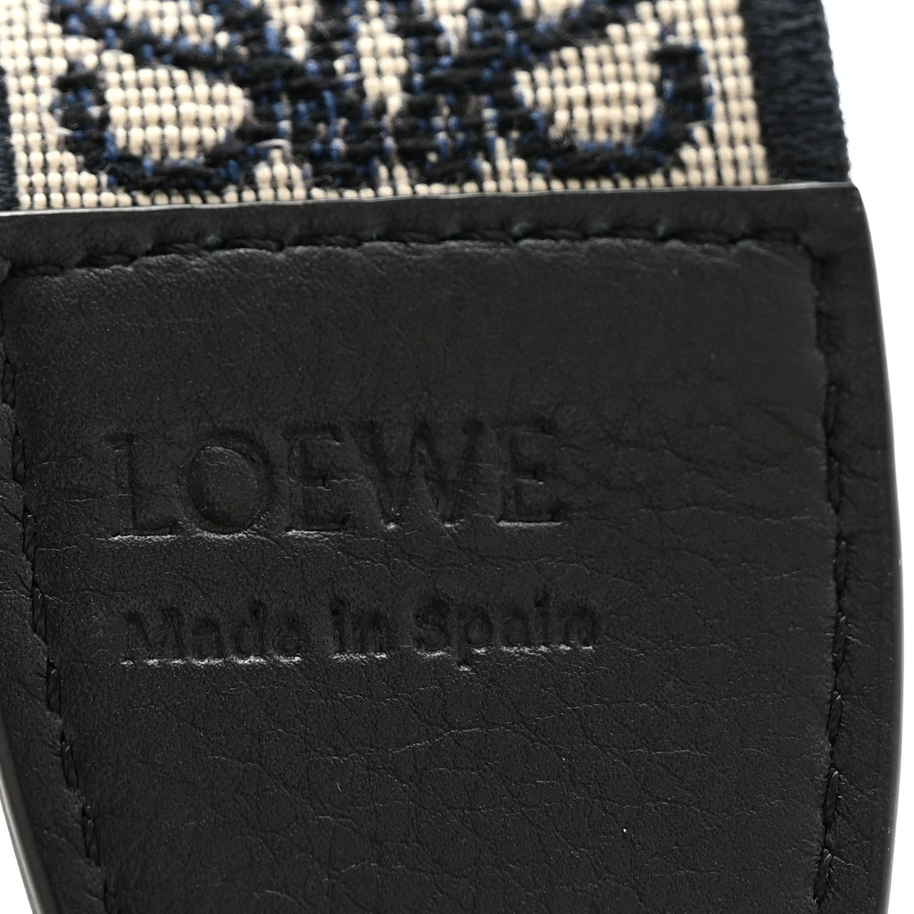 Calfskin Jacquard Anagram Loop Strap Navy Black
