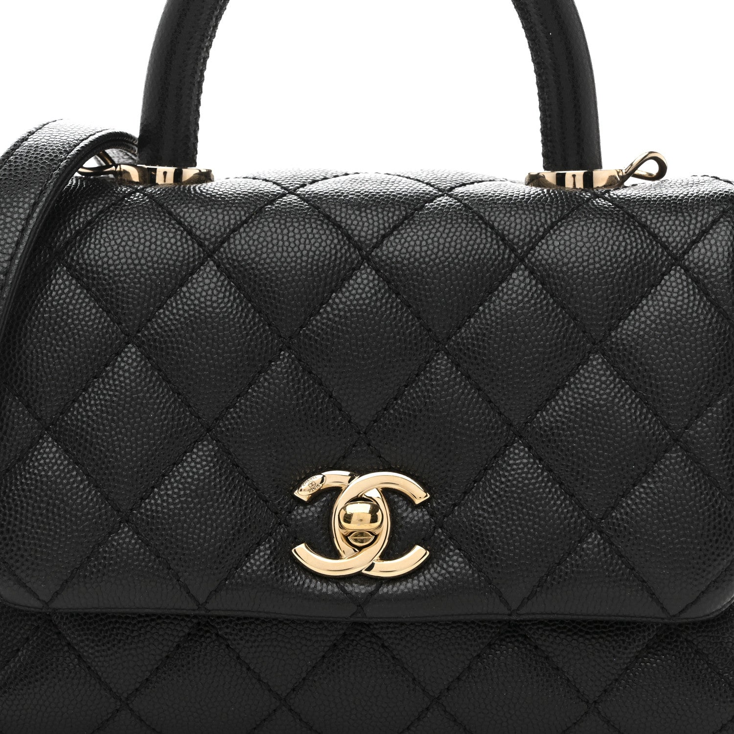 Caviar Quilted Extra Mini Coco Handle Flap Black