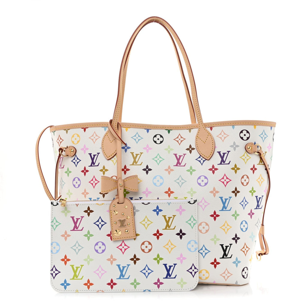 LV X TM Monogram Multicolor Neverfull MM White