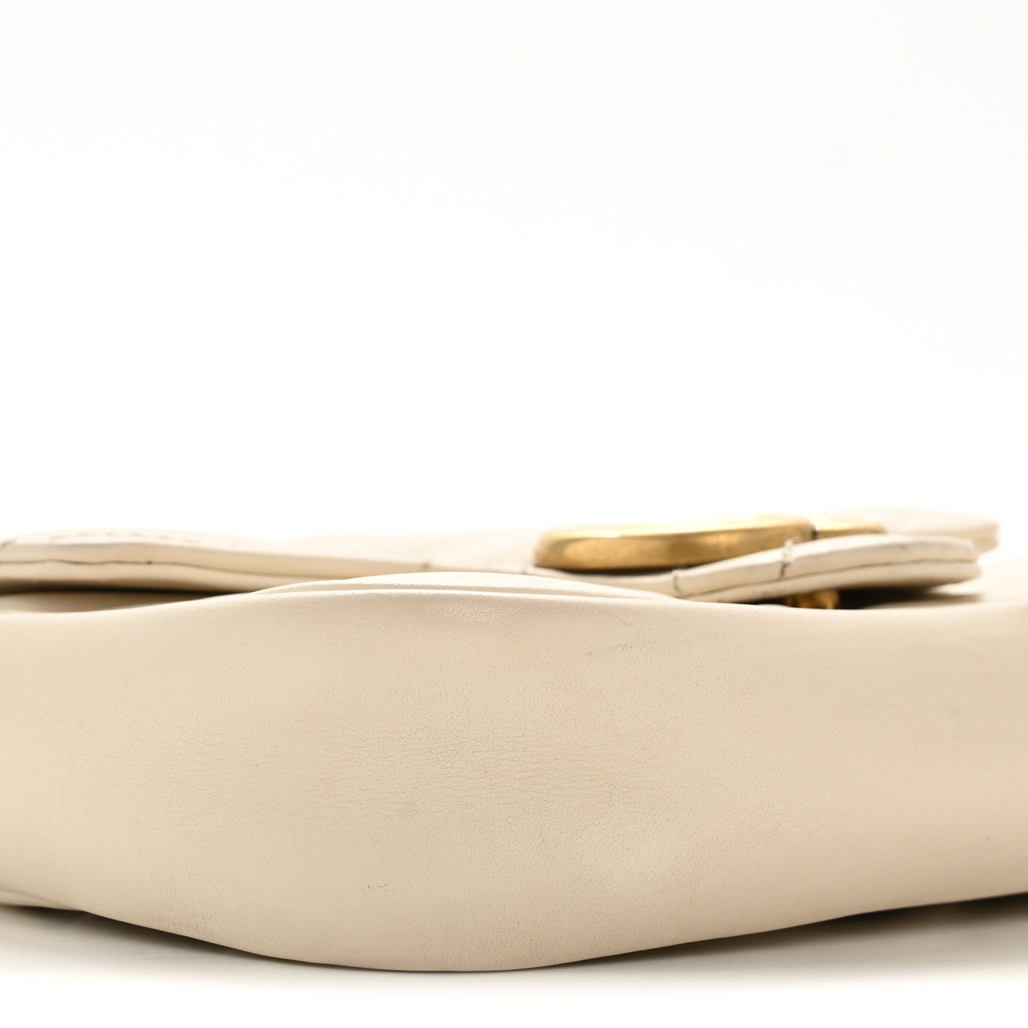 Calfskin Matelasse Super Mini GG Marmont Shoulder Bag White