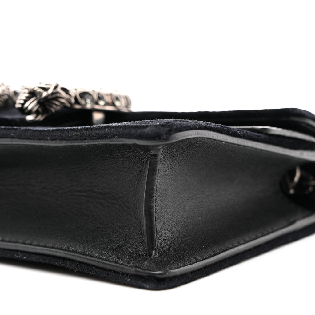 Suede Super Mini Dionysus Shoulder Bag Black