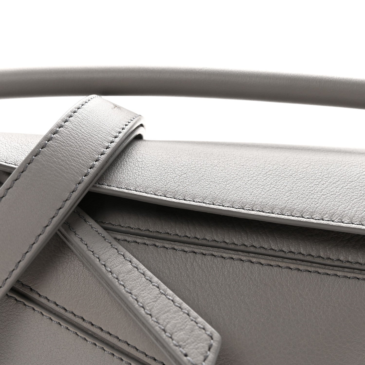 Calfskin Small Puzzle Bag Pearl Grey