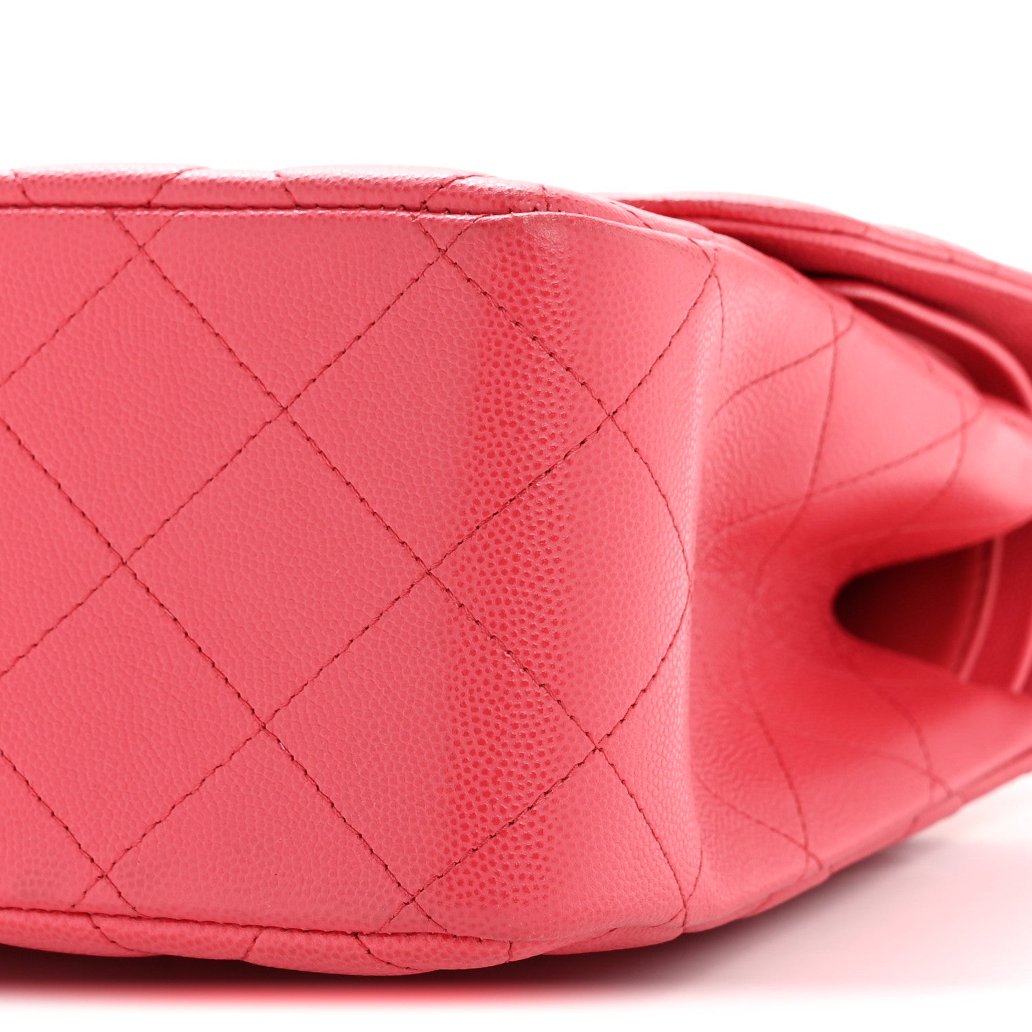 Caviar Quilted Jumbo Double Flap Dark Pink