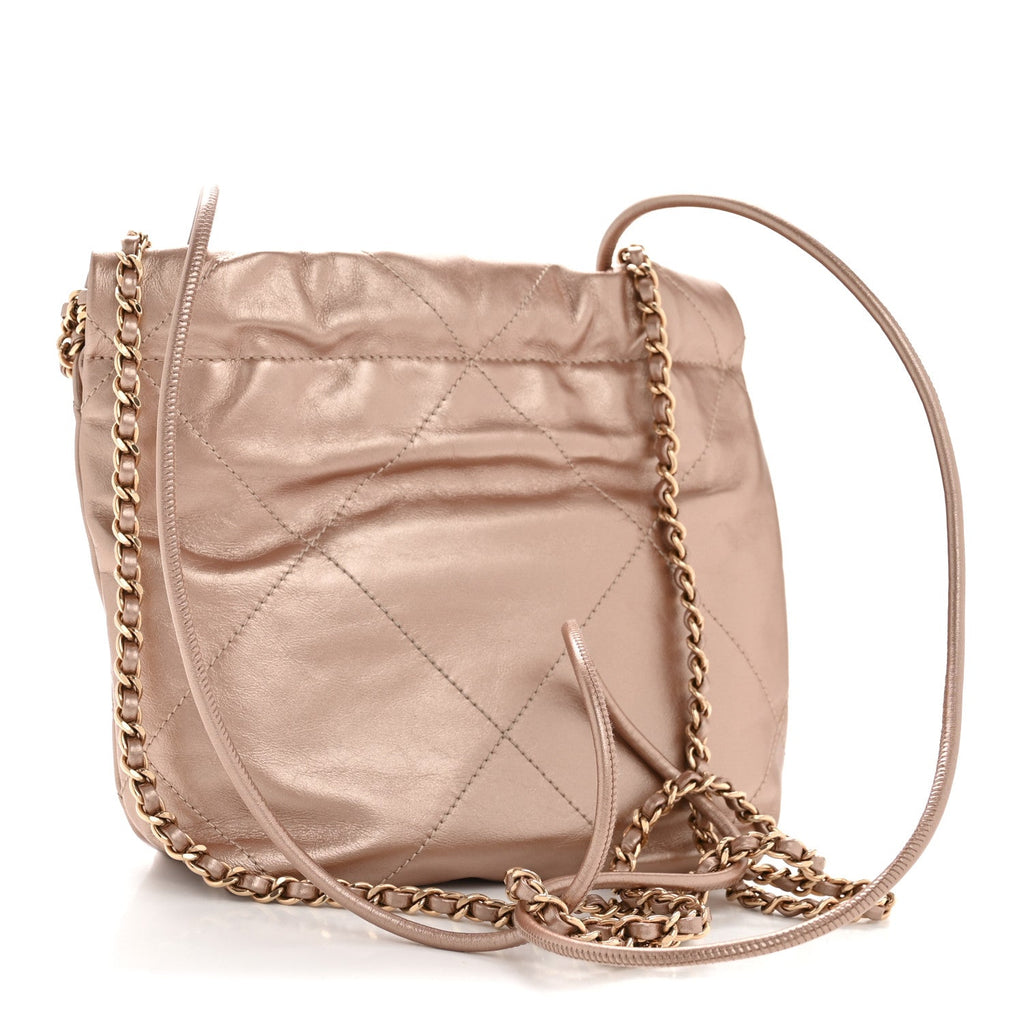 Metallic Calfskin Quilted Mini Chanel 22 Copper
