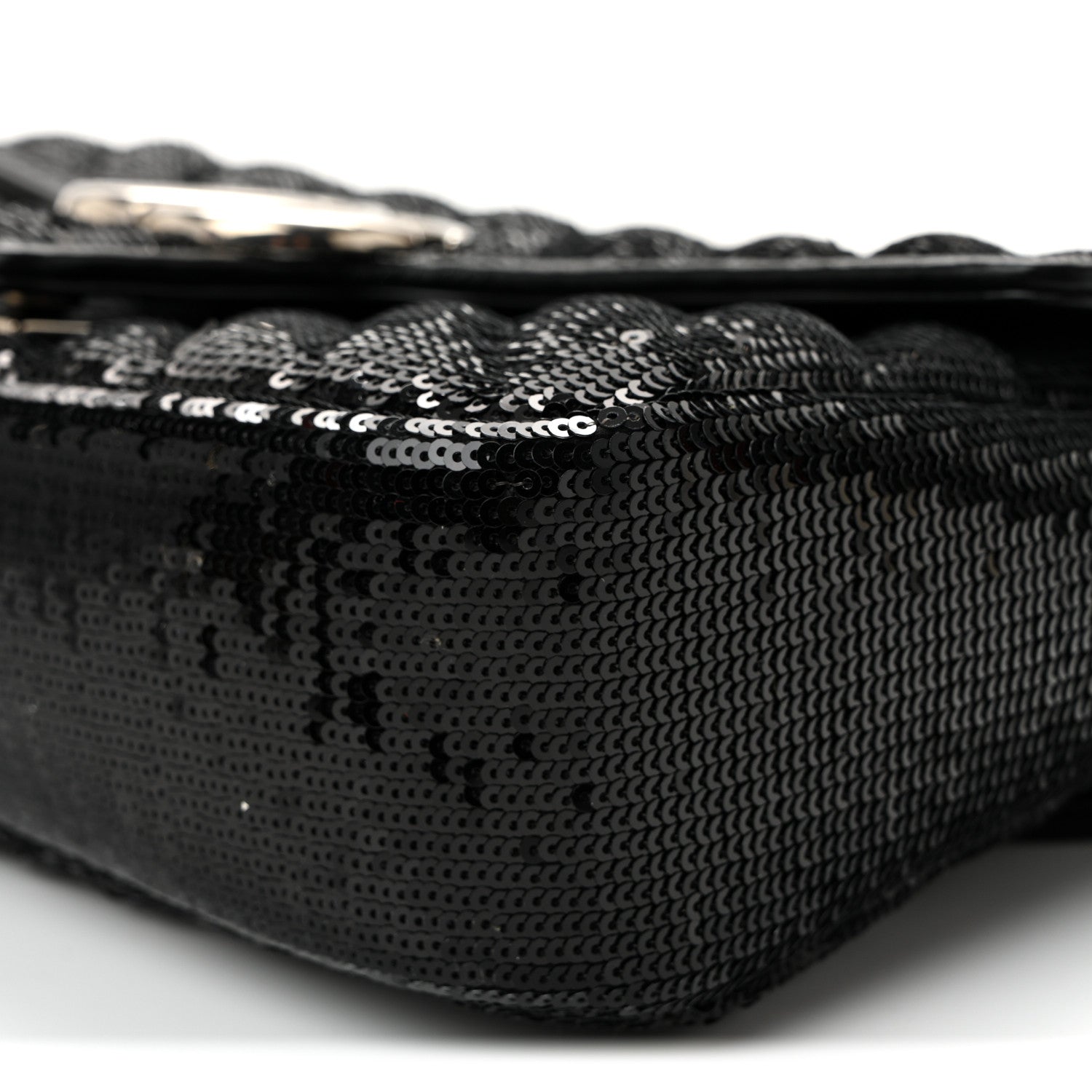 Sequin Matelasse Small GG Marmont Shoulder Bag Black