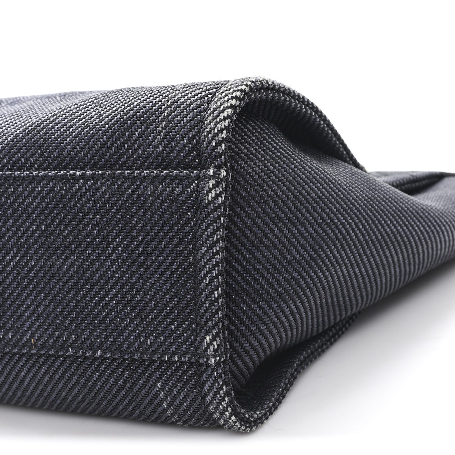 Mixed Fibers Calfskin Small Deauville Tote Black