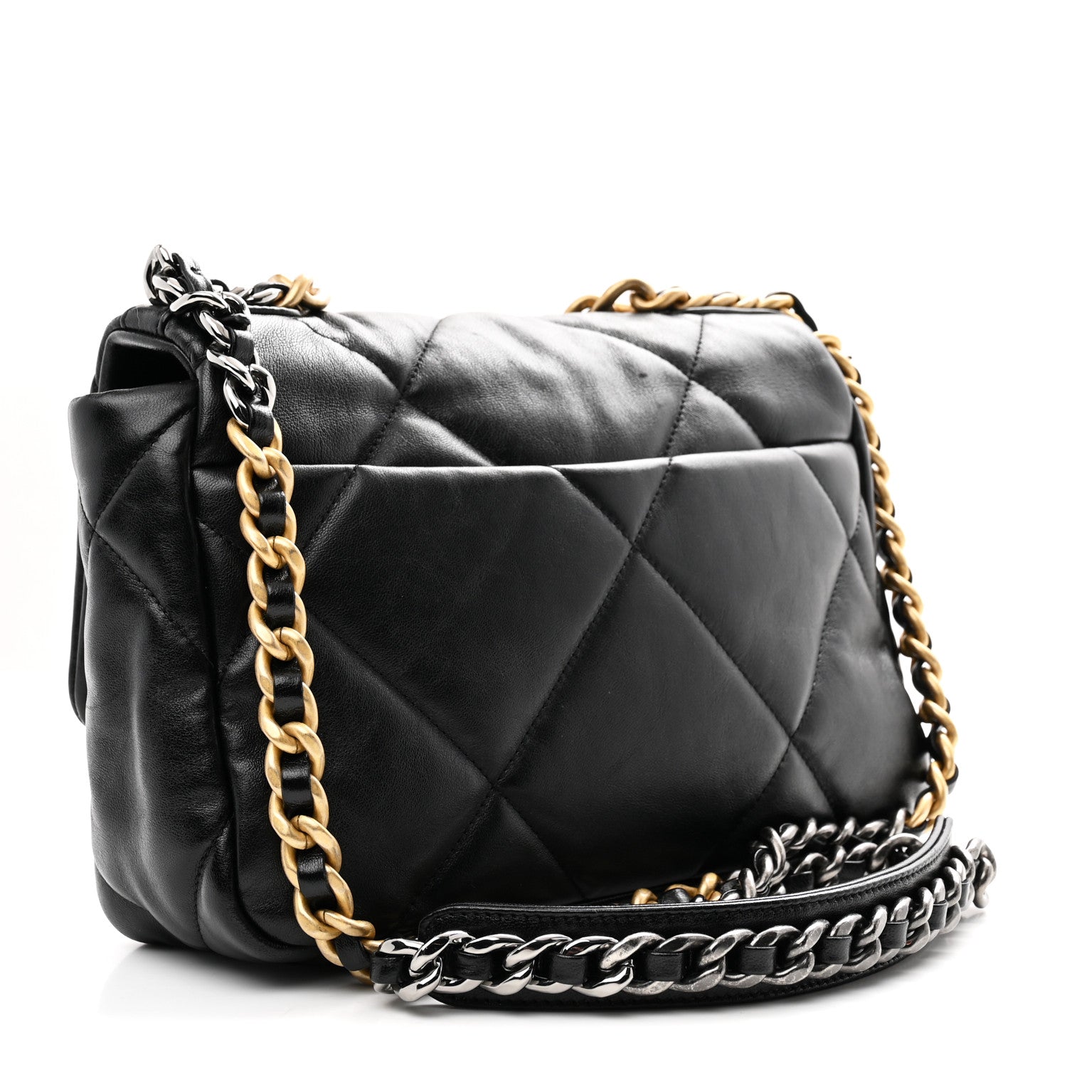 Lambskin Quilted Medium Chanel 19 Flap Black