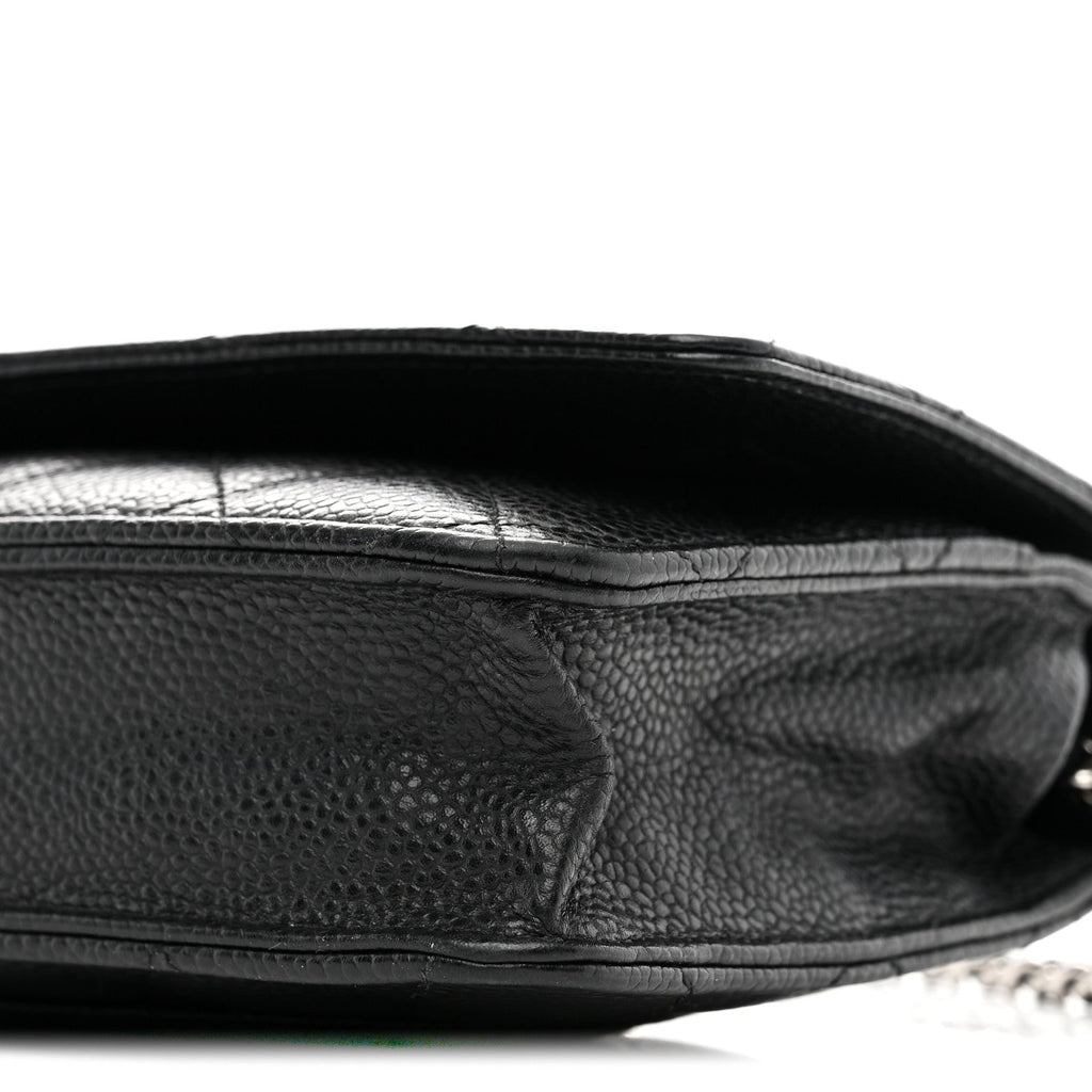 Caviar Quilted Wallet on Chain WOC Black