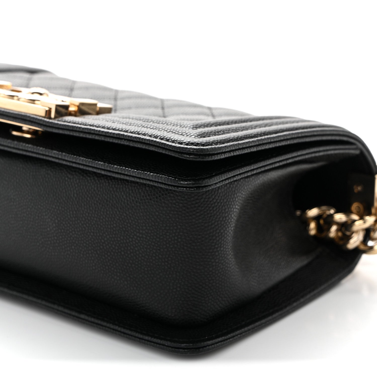 Caviar Quilted Small Boy Flap Black