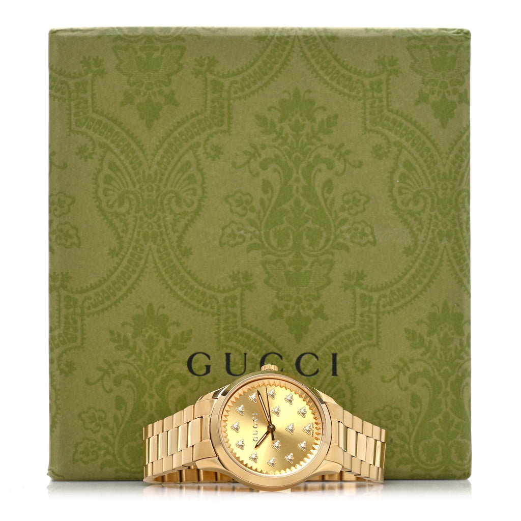 Stainless Steel 32mm G-Timeless Bee Quartz Watch Gold